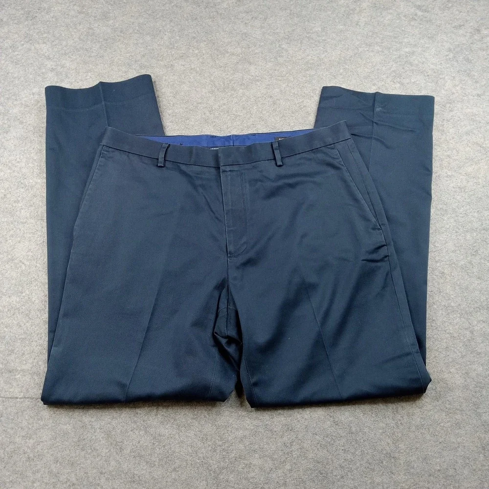 Banana Republic‎ Pants Mens 35x32 Navy Non Iron Chino Tailored Slim Fit Dress
